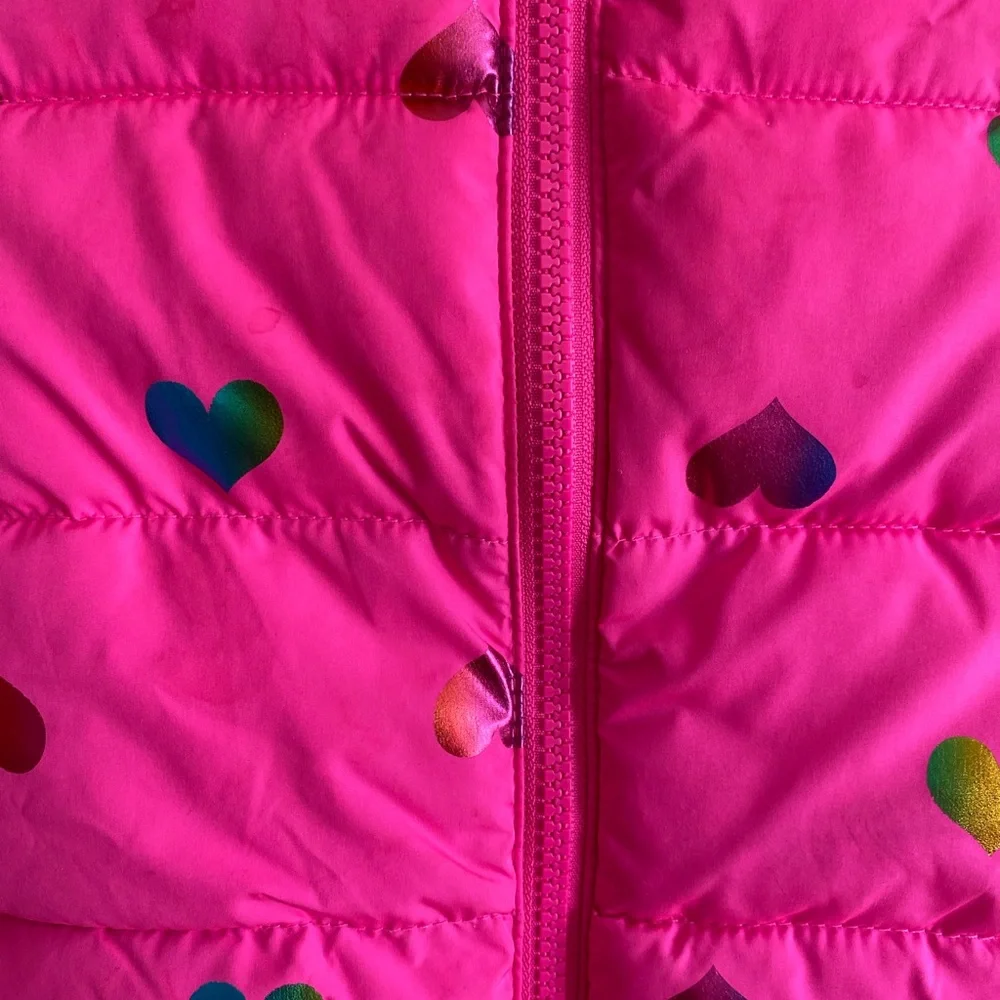 The Children's Place Pink Jacket Girl Size 12-18 Months Hearts Hooded‎ Coat